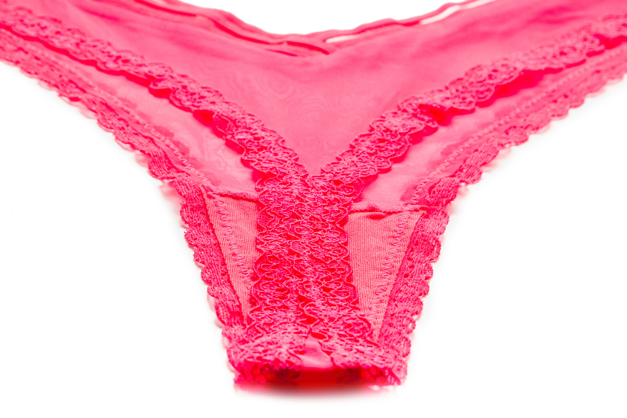 sissy training red lace women's panties that will be worn for sissy training