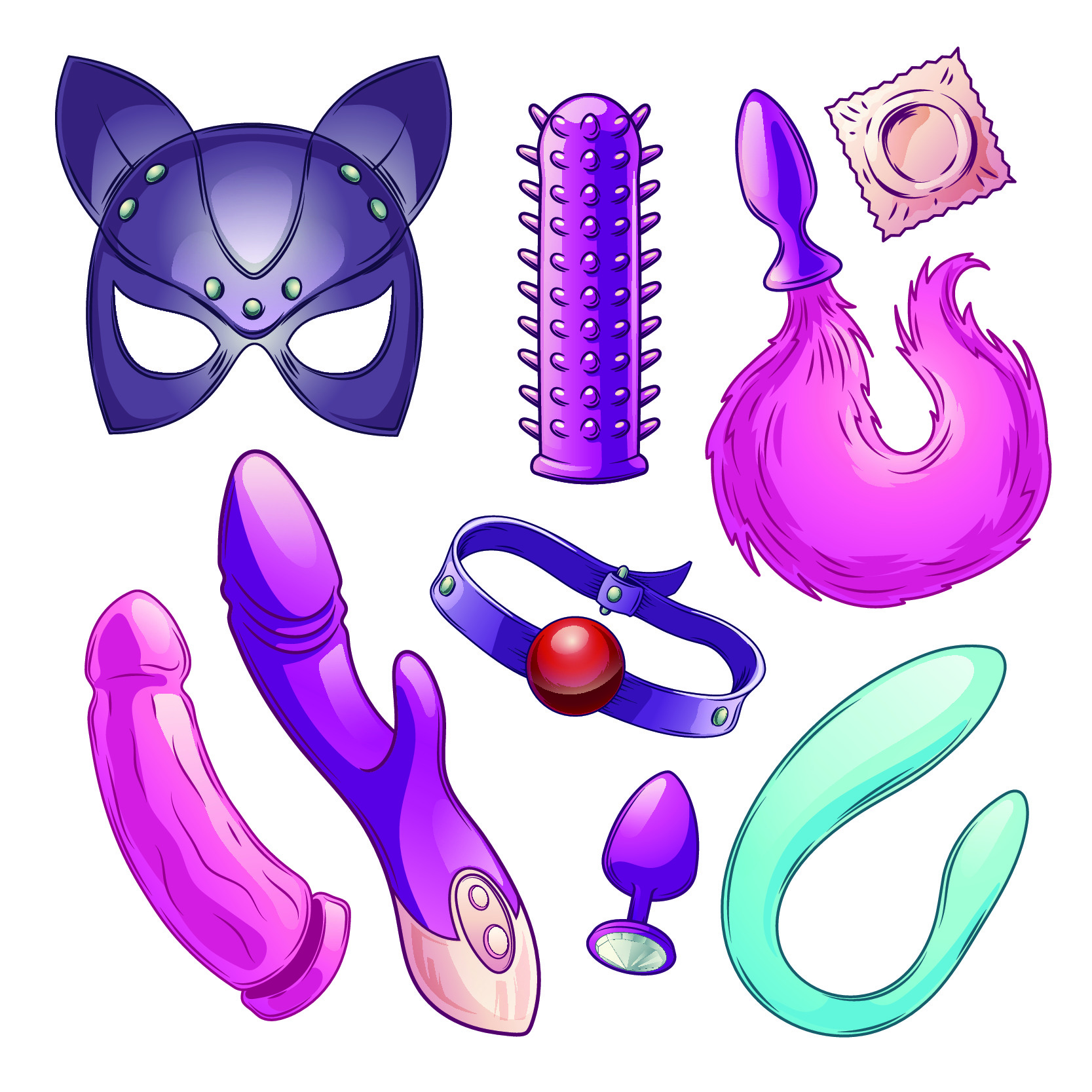 Sex toys kinky dirty naughty taboo vibrator anal plug tail toy anal tail vibrating rabbit cock sleeve gag ball kink mask condom deep pussy and ass stimulation dildo fucking fun