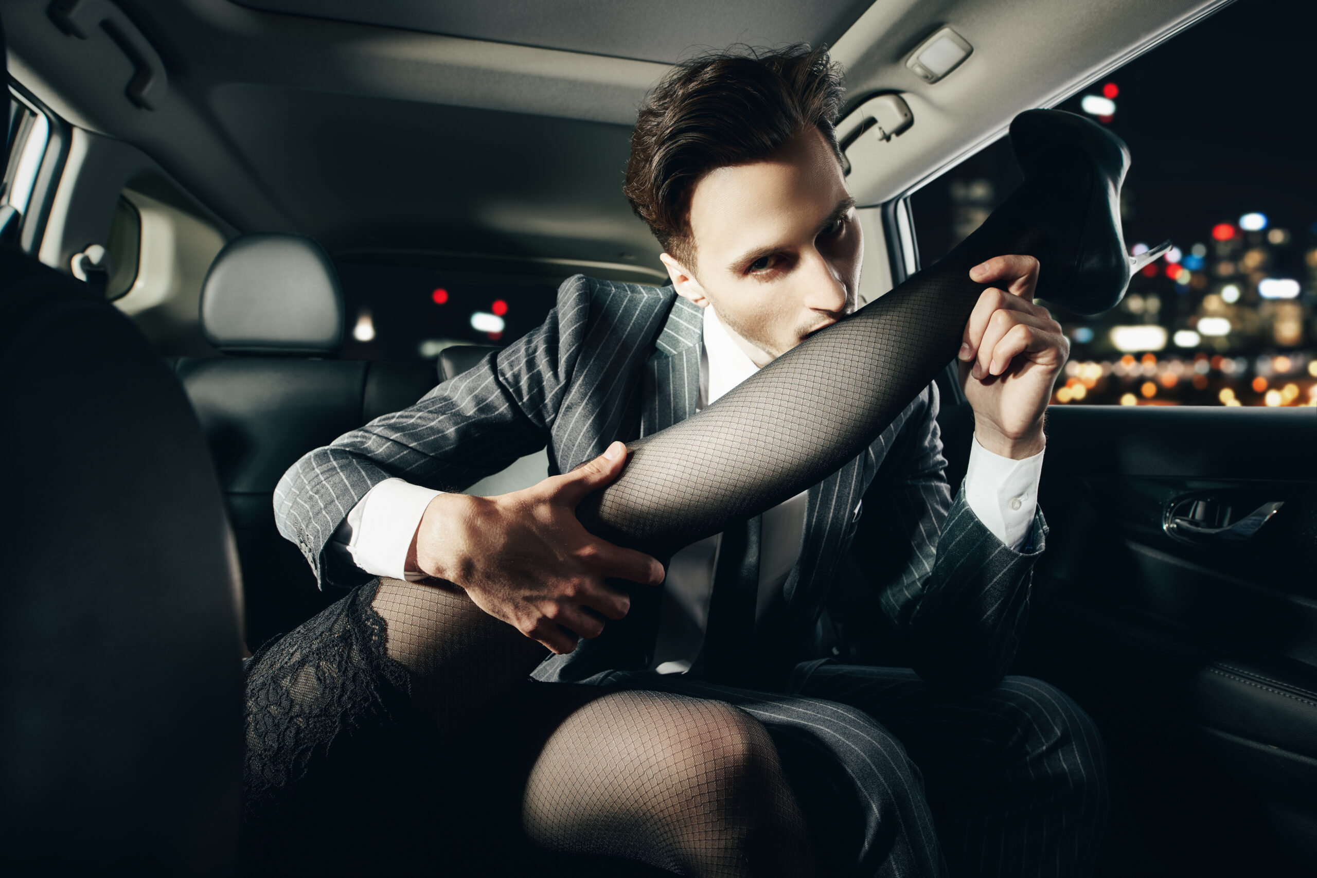 Backseat Foreplay at Night
