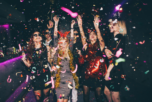 vegas baby! group of people partying in a vegas night club